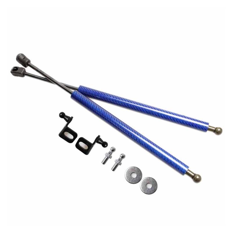Carbonfaser-Styling for die Motorhaube, modifizierte Gasdruckfedern, Hubunterstützung, Gasfedern, Stoßdämpfer, kompatibel mit Skoda KAMIQ 2018 2019(Blue Carbon Fiber) von VHRMZJYCN