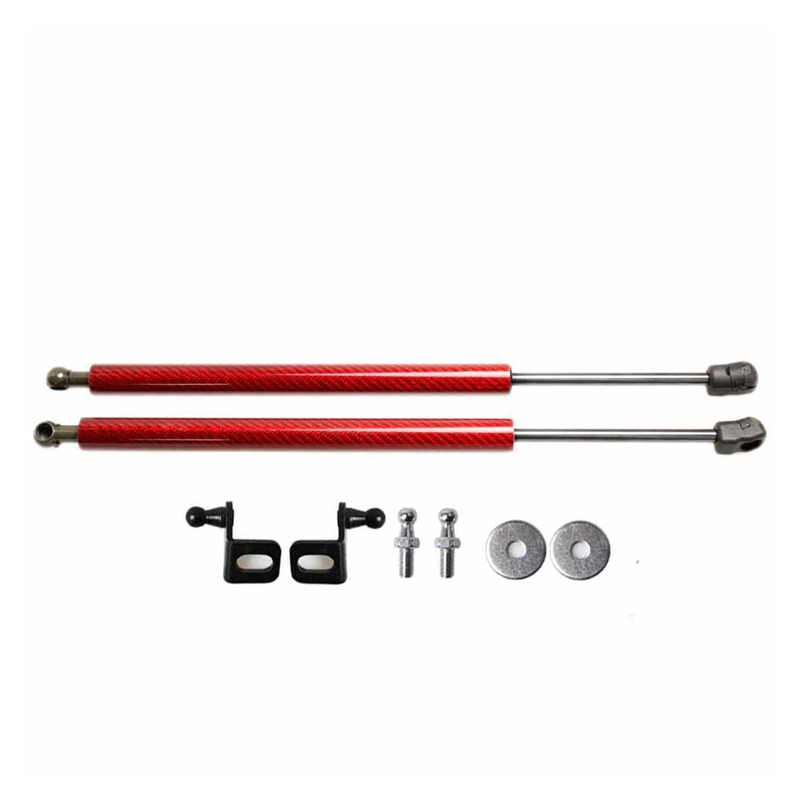 Carbonfaser-Styling for die Motorhaube, modifizierte Gasdruckfedern, Hubunterstützung, Gasfedern, Stoßdämpfer, kompatibel mit Skoda KAMIQ 2018 2019(Red Carbon Fiber) von VHRMZJYCN