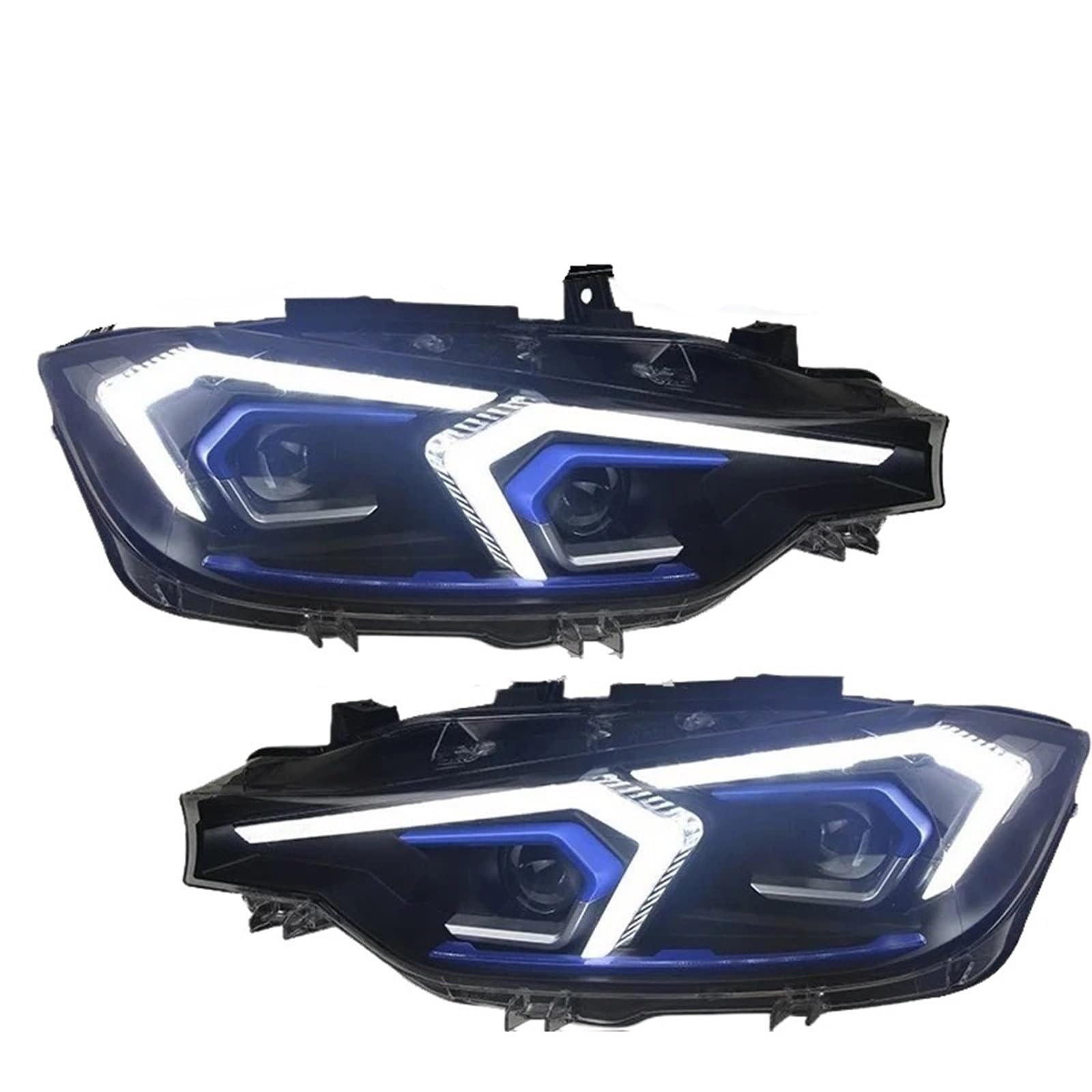 Lichter kompatibel mit BMW F30 LED-Scheinwerfer-Projektorlinse F31 Scheinwerfer 318i 320i 325i 328i 330i 335i DRL Autozubehör(Halogen) von VHRMZJYCN
