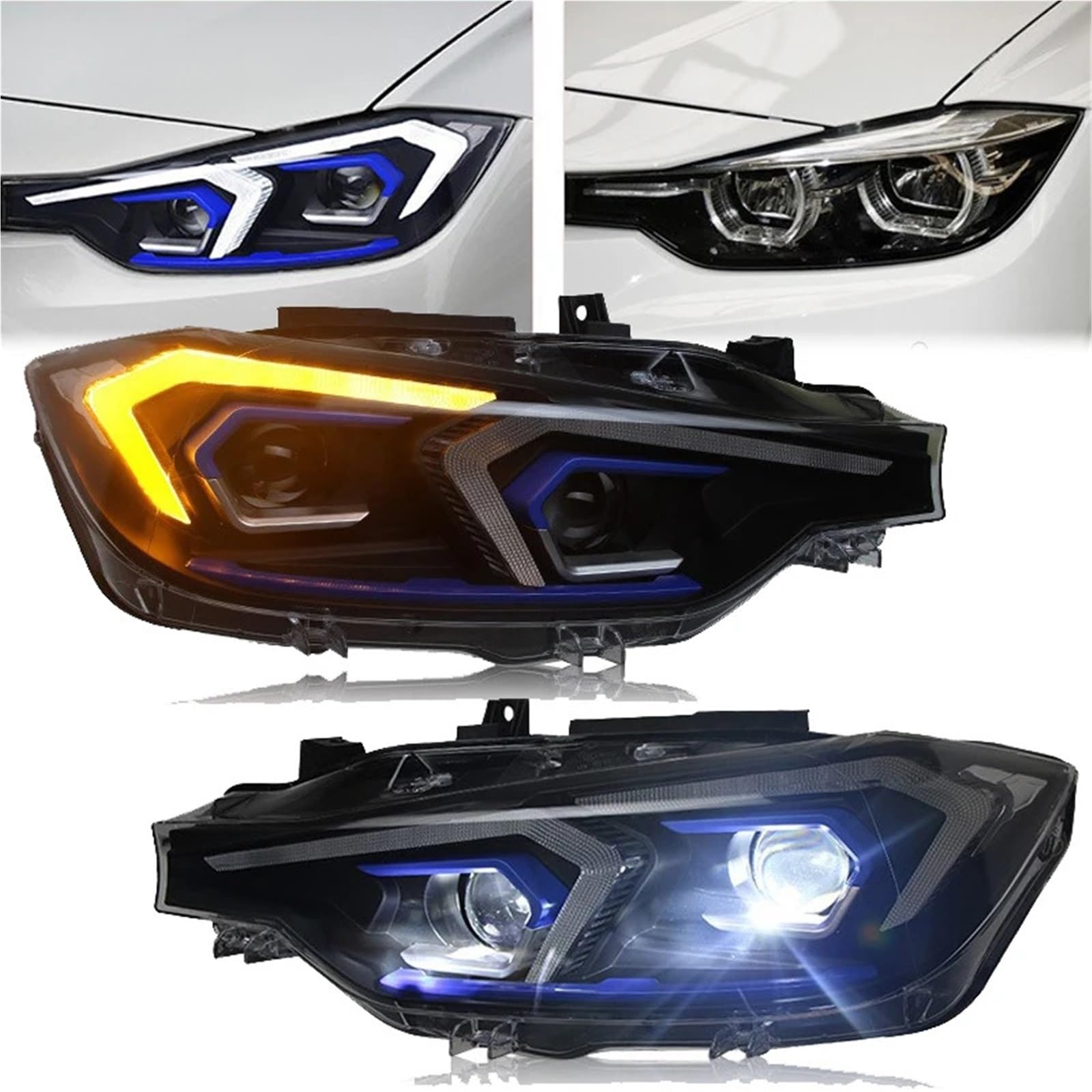 Lichter kompatibel mit BMW F30 LED-Scheinwerfer-Projektorlinse F31 Scheinwerfer 318i 320i 325i 328i 330i 335i DRL Autozubehör(LED) von VHRMZJYCN