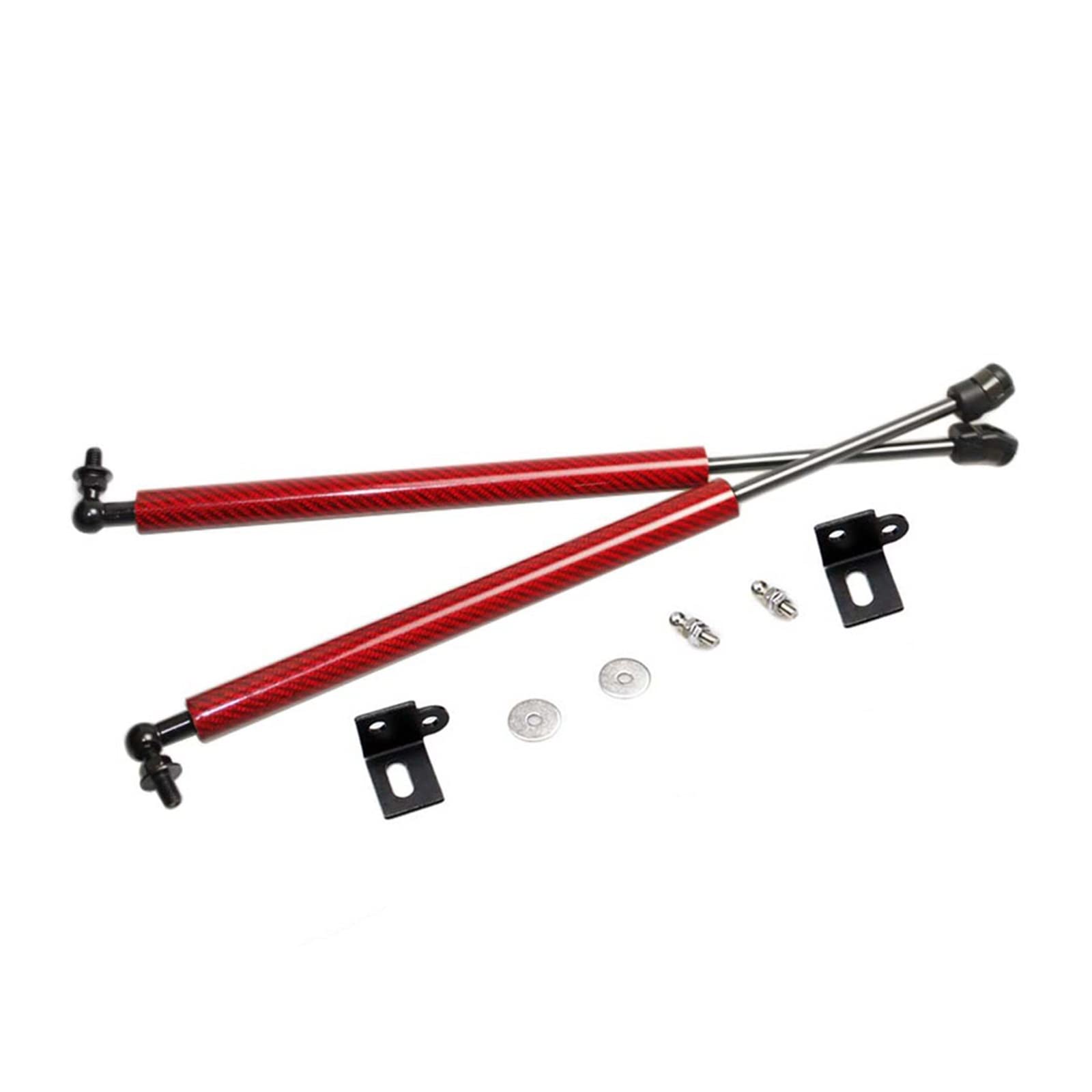 Styling Zwei Seiten Fronthaube Motorhaube Gasdruckfedern Hubstütze Stoßdämpfer Kompatibel mit Mazda CX-7 SUV 5-Türer 2006-2012 Absorber(Red carbon fiber) von VHRMZJYCN
