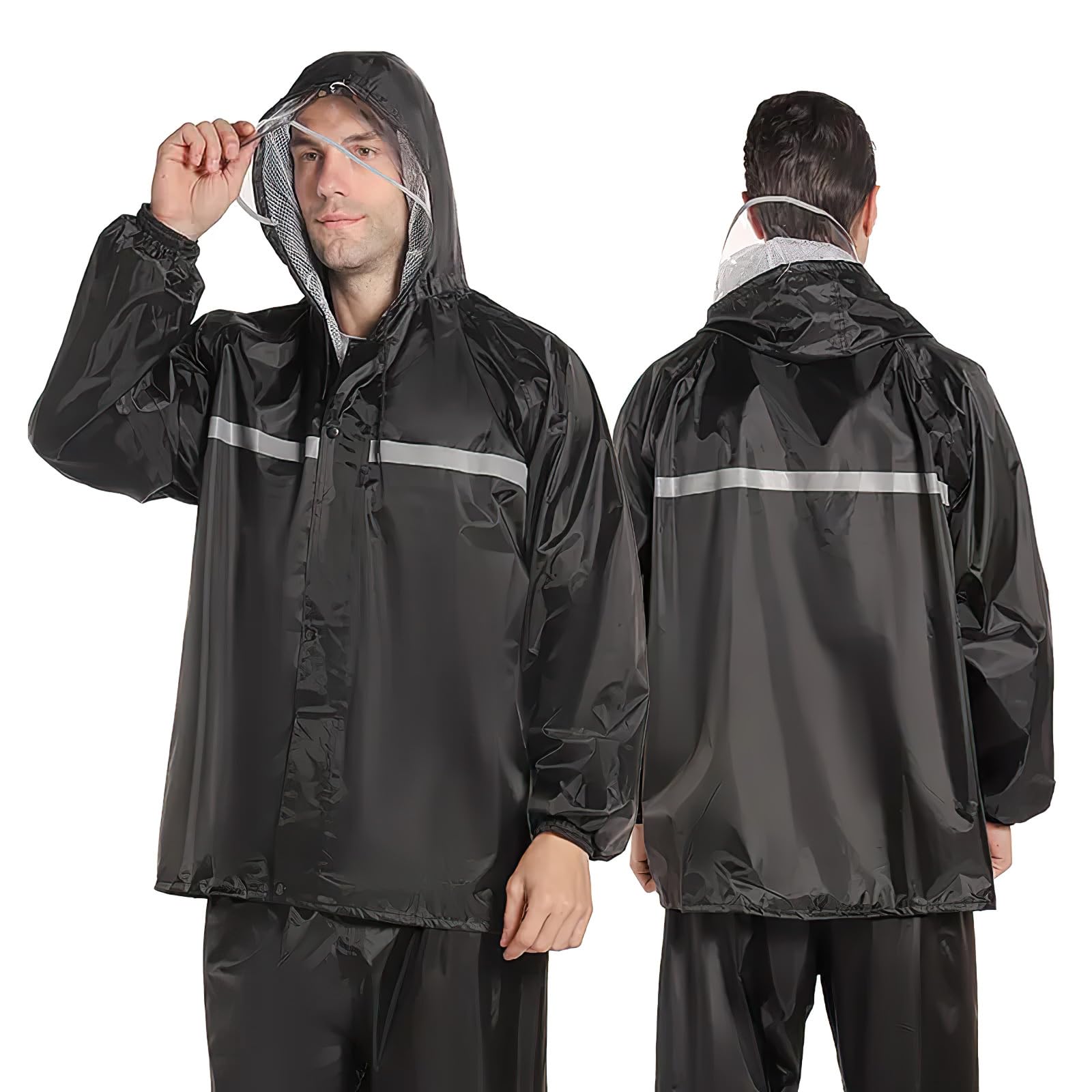 VICASKY Unisex Wiederverwendbar Transparent Regenmantel Tragbarer Wasserdicht Regencape Atmungsaktiv Regenjacke für Reisen, Wandern, Regenponcho Regenmantel Damen Wasserdicht Herren VICASKY Unisex Wiederverwendbar Transparent Regenmantel Tragbarer Wasserdicht Regencape Atmungsaktiv Regenjacke für Reisen, Wandern, Regenponcho Regenmantel Damen Wasserdicht Herren von VICASKY