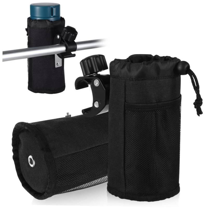 VICASKY 2Stücke Fahrrad Wasserflaschenhalter Mit Alligator Clip Verstellbar Einsetzbar Für Fahrräder Roller Und Elastisches Gurtdesign Für Outdoor von VICASKY