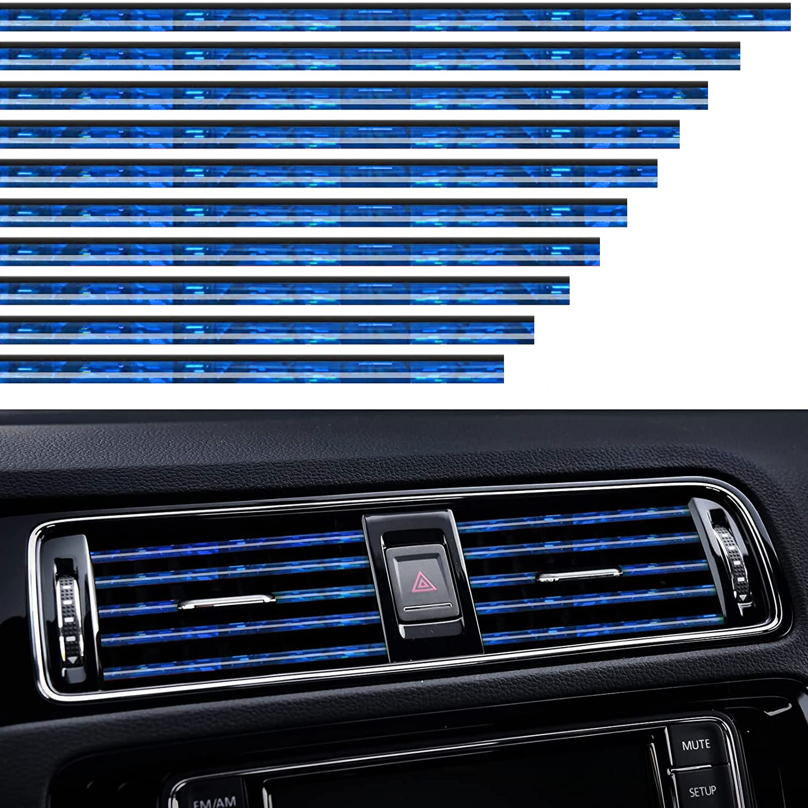 VICDUEKG 10 Stück Auto Lüftungsschlitz Dekoration, 20cm Auto Styling Zierleisten DIY Lüftungsgitter Innenausstattung Streifen, Auto Klimaanlage Luftauslass Zierleiste Leiste Decor Zubehör (Hellblau) VICDUEKG 10 Stück Auto Lüftungsschlitz Dekoration, 20cm Auto Styling Zierleisten DIY Lüftungsgitter Innenausstattung Streifen, Auto Klimaanlage Luftauslass Zierleiste Leiste Decor Zubehör (Hellblau) von VICDUEKG