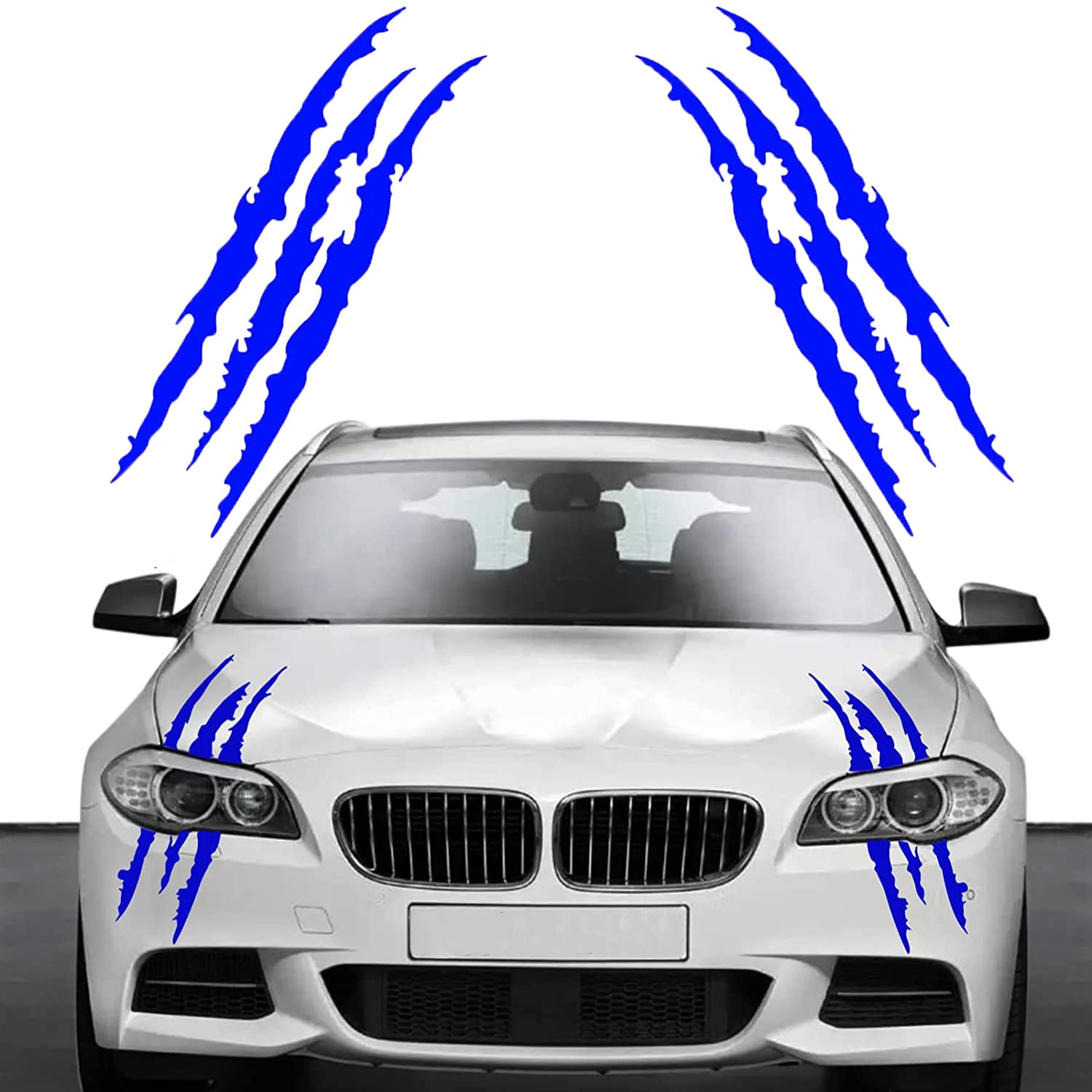 VICDUEKG Monster Klaue Aufkleber, 2 Stück Augenbrauen Scheinwerfer Aufkleber Auto Wasserfeste Vinyl Decals Autoaufkleber Dekoration Monster Klaue AutoAufkleber Aesthetic Sticker (Blau) von VICDUEKG