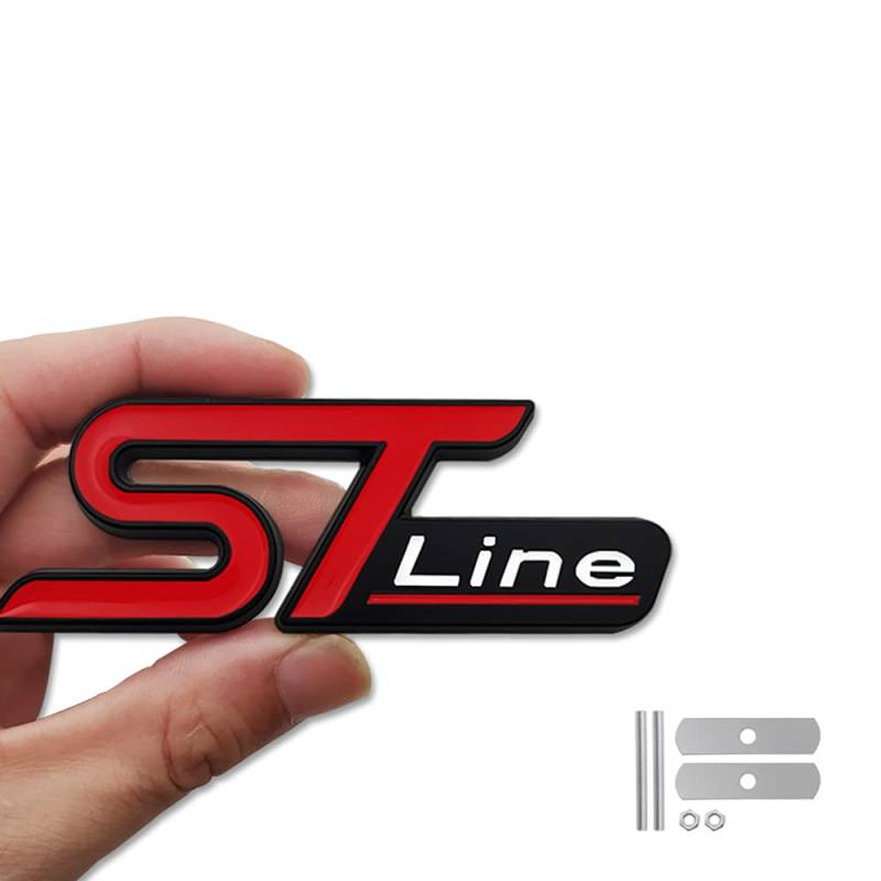 Auto Metall ST Line Emblem Frontgrill Karosserie Kofferraum Dekoration Aufkleber (Kühlergrill) von VICHEN