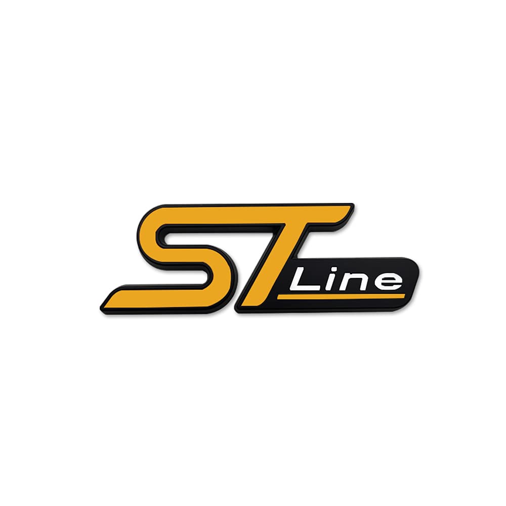 Auto Metall ST Line Emblem Frontgrill Karosserie Kofferraum Dekoration Aufkleber Aufkleber (schwarz gelb Emblem) von VICHEN