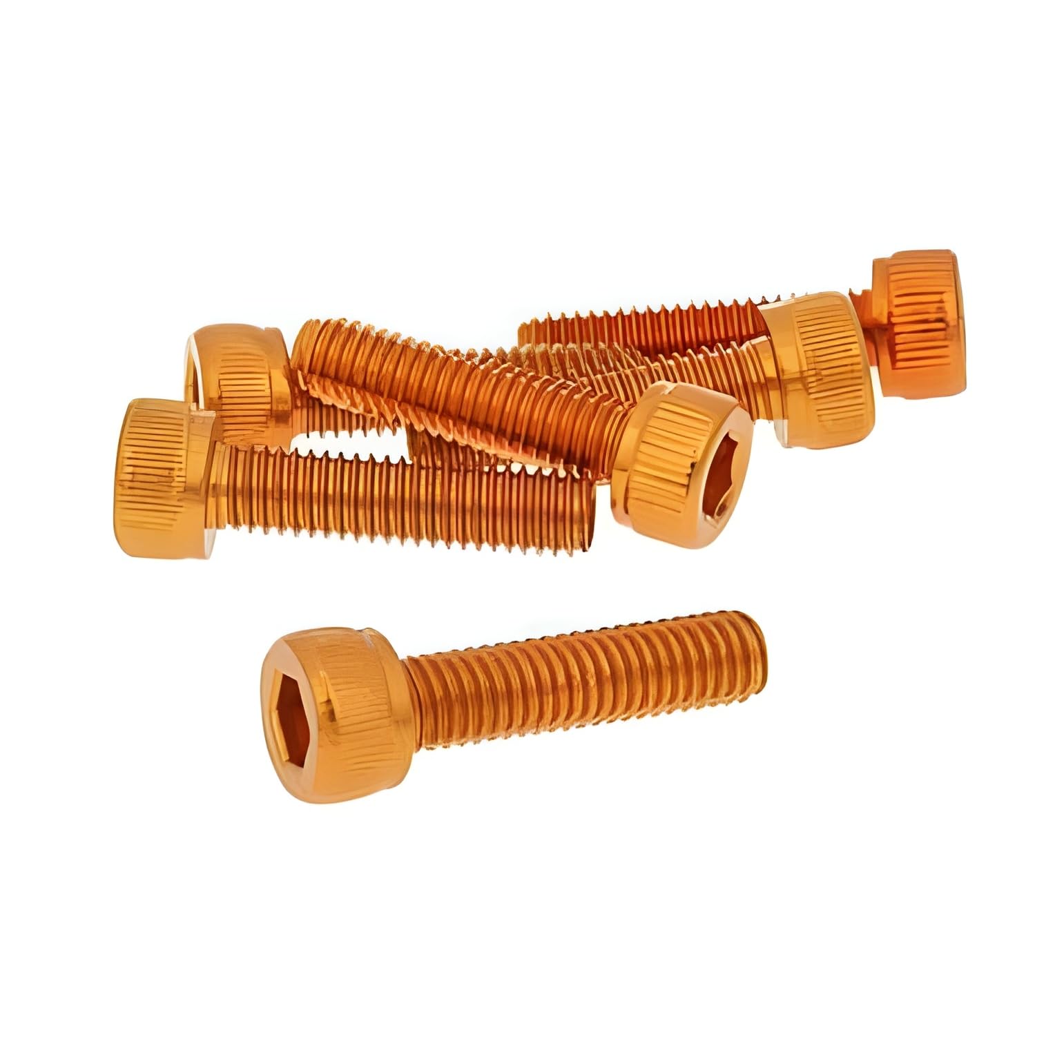 Schraubensatz 6 Stück Innensechskant Alu orange - M5x20 Schraubensatz 6 Stück Innensechskant Alu orange - M5x20 von VICMA