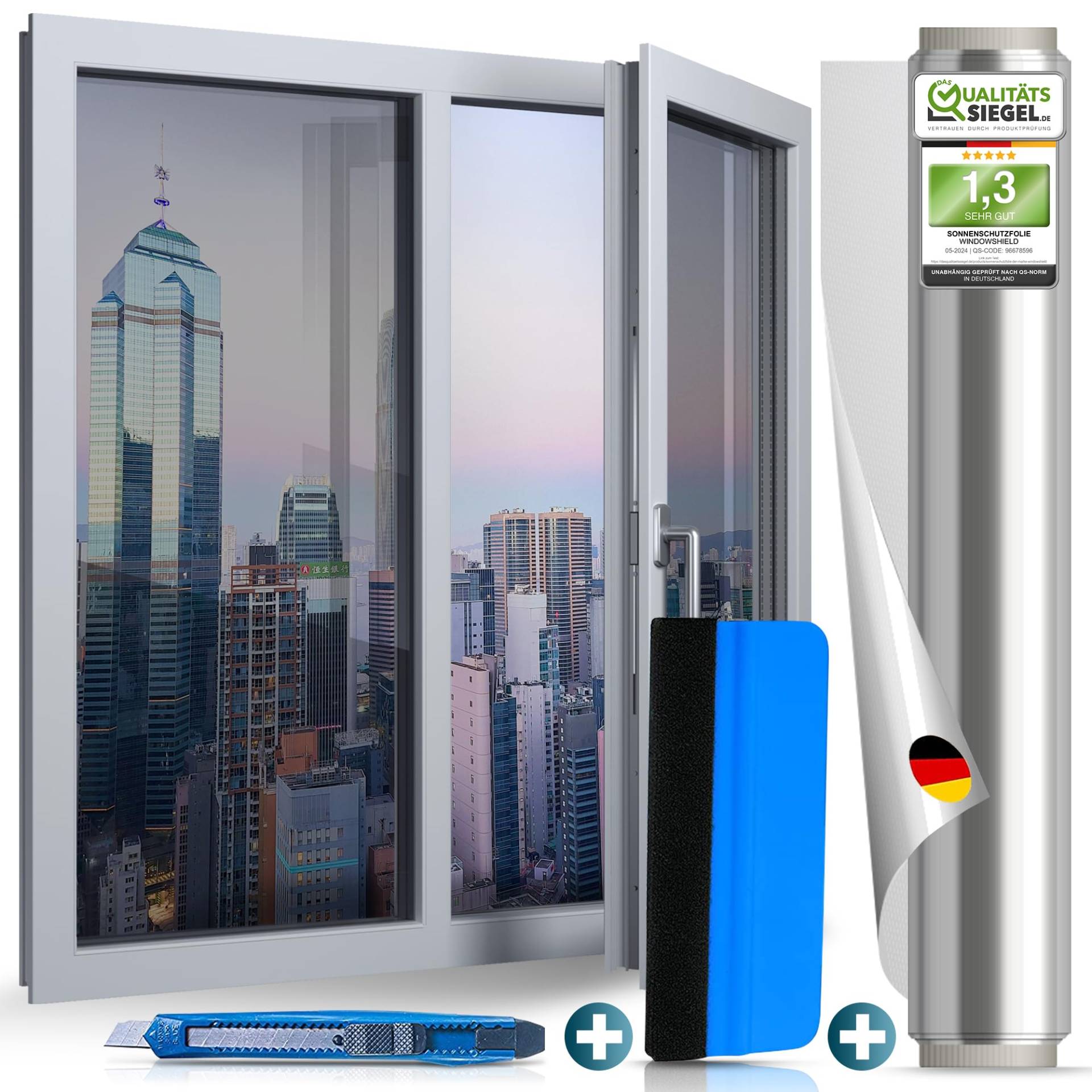 VIEWGUARD – UV Sonnenschutzfolie für Fenster Innen & Außen – Blickdichte Fensterfolie als Sonnenschutz Folie – Selbstklebende Hitzeschutzfolie für Fenster Außen & Innen für Sommer - 90 x 400cm VIEWGUARD – UV Sonnenschutzfolie für Fenster Innen & Außen – Blickdichte Fensterfolie als Sonnenschutz Folie – Selbstklebende Hitzeschutzfolie für Fenster Außen & Innen für Sommer - 90 x 400cm von VIEWGUARD