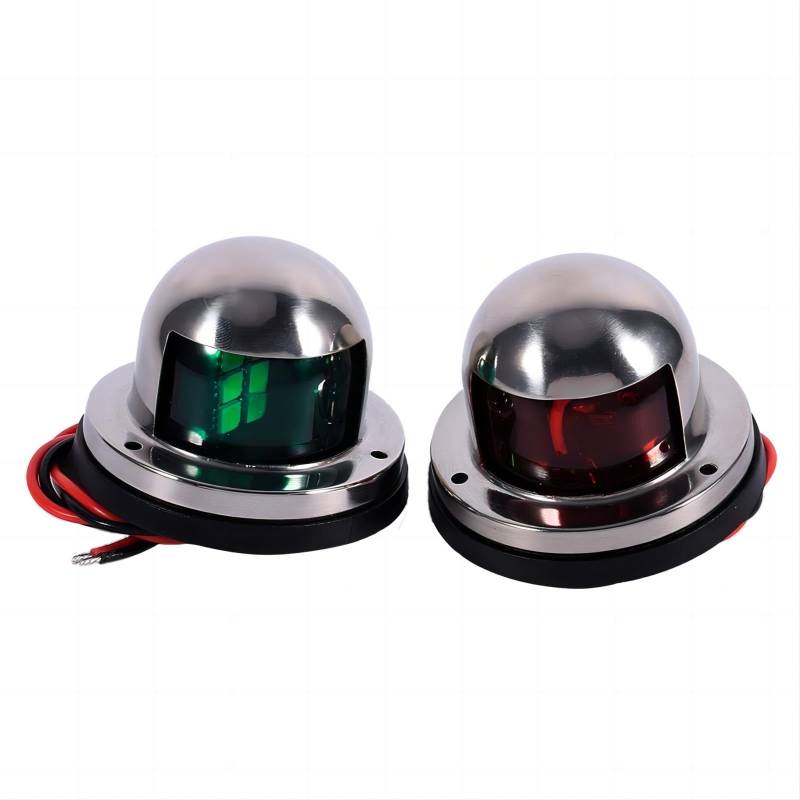 VIFERR Navigationslicht für Boote, 2 Stück 12 V Marine LED Navigationslichter Wasserdichte Marine Navigationslampe Grün und Rot Edelstahl Signallichter für Boot Marine Yacht von VIFERR