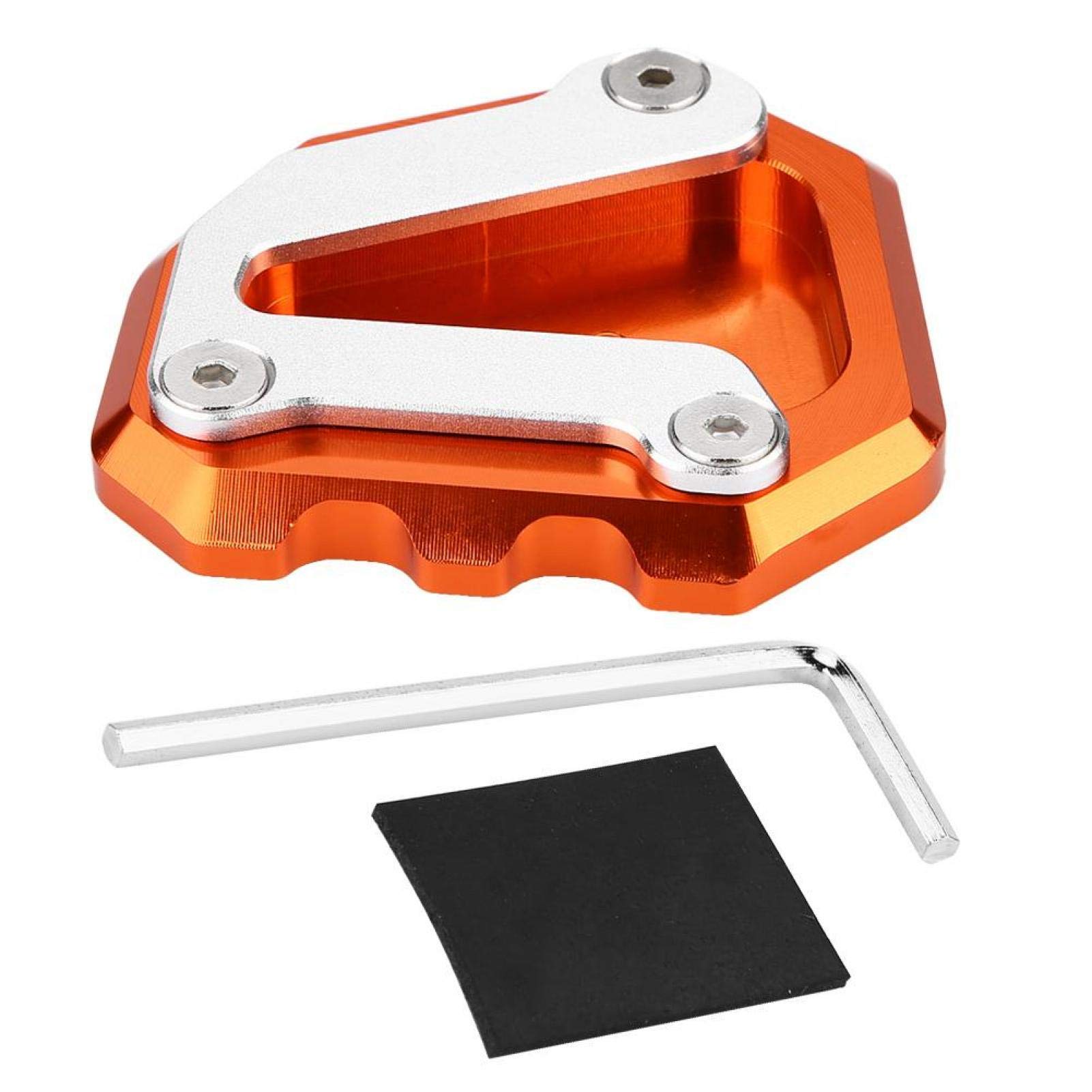 VIFERR Motorrad Seitenständer, Motorrad Ständer Pad CNC Aluminium Seitenständer Verlängerungsplatte Pad Vergrößern für KTM 790 DUKE 2018-2019 (Orange) von VIFERR