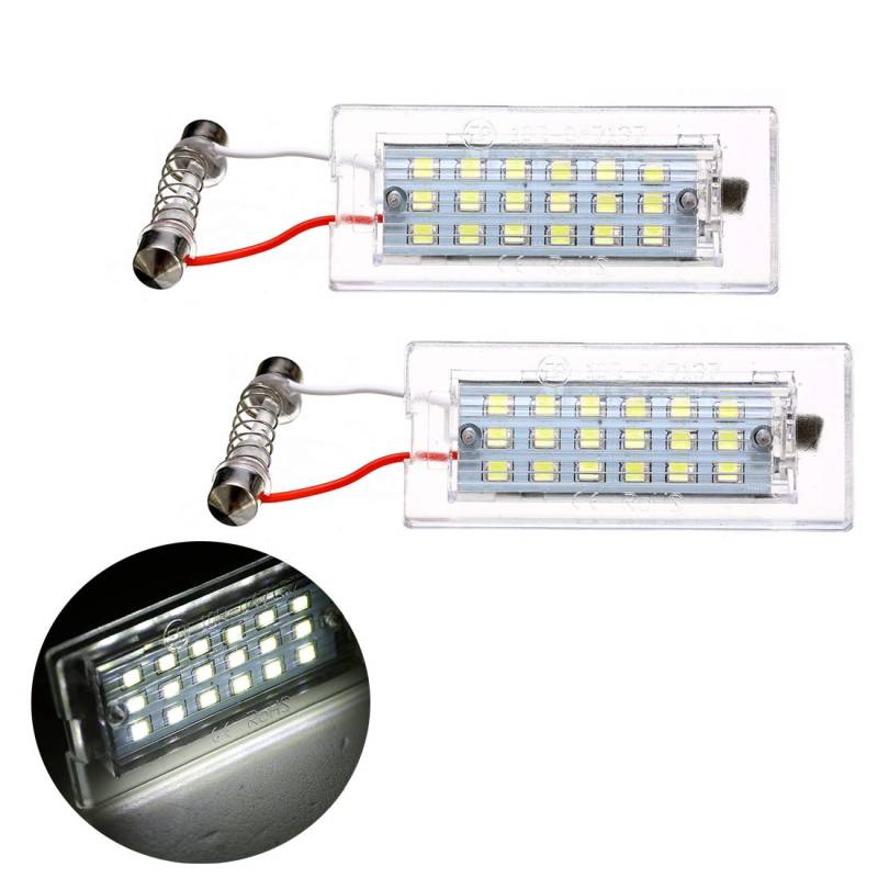 VIGORFLYRUN PARTS LTD 2PCS Auto LED Kennzeichenbeleuchtung Nummernschilder Licht für E53 X5 1999-2006 / E83 X3 03-10, 12V 18LED CANBUS Error Free Xenon Weiße Licht von VIGORFLYRUN PARTS LTD