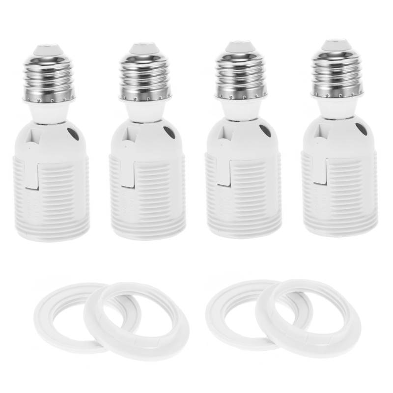 VILLCASE 4er Set E27 Lampenfassung Adapter Lampensockel Verlängerungen Für Glühbirnen PE Socket Extender Für Einfache Installation Und Flexible Beleuchtung von VILLCASE