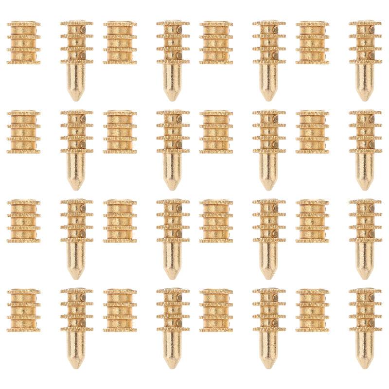 VILLCASE 20 Stück Tischbolzen HüLsenverbinder, Zinklegierung Kupfer, Ø 18mm, Versteckte Tischverlängerung, Stabil Und Langlebig, Ideal für Holztische Und MöBel von VILLCASE