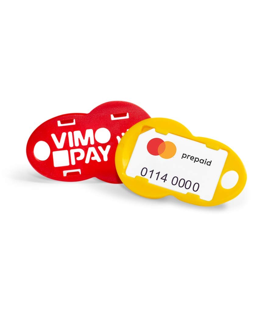 VIMpayGo V2: Die kleinste Mastercard der Welt mit vier Schlüsselanhängern mit integriertem Einkaufswagenlöser I Bunte NFC-Schlüsselanhänger für ein bargeldloses Leben von VIMpay