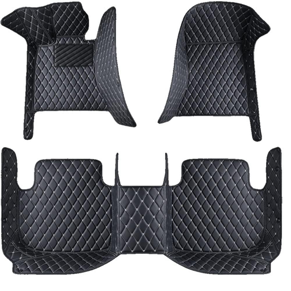 Leder Auto Fußmatten für Mercedes-Benz GLC X253 2015-2019 Wasserdicht Anti Rutsch Bodenmatten Allwetterschutz Fussmatten.,D/Black+Beige von VINAUD