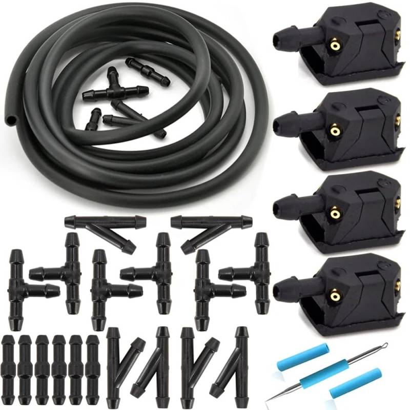 Kompatibel Mit Volvo Für VM Für VNX Für VNM Scheibenwaschanlage Wischer Wassersprühdüsen Düsen Auto-Scheibenwaschpumpe Scheibenwischer Spritzdüse(4Pcs Kit) von VINCTV