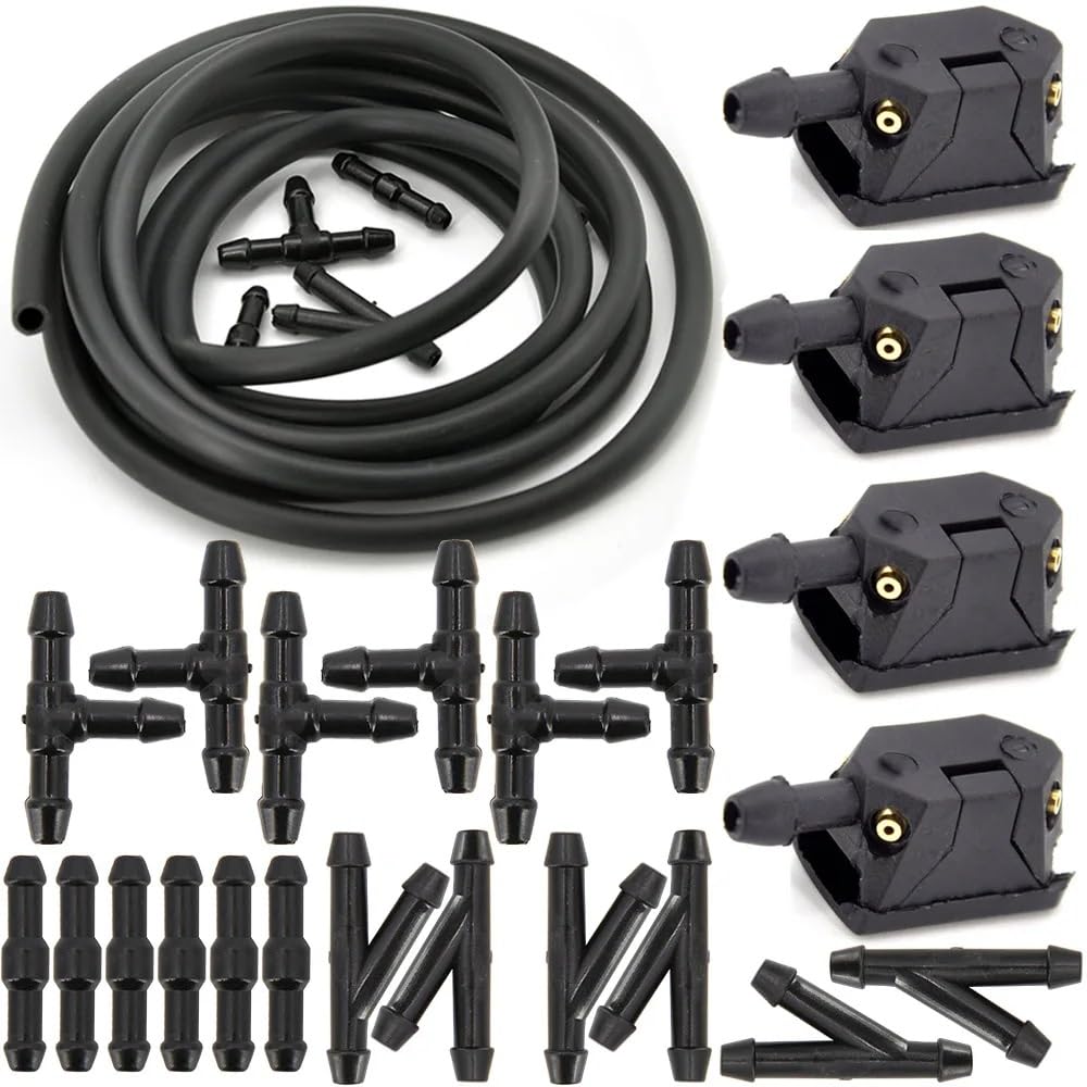 Kompatibel Mit Volvo Für VM Für VNX Für VNM Scheibenwaschanlage Wischer Wassersprühdüsen Düsen Auto-Scheibenwaschpumpe Scheibenwischer Spritzdüse(4Pcs with Connectors) von VINCTV