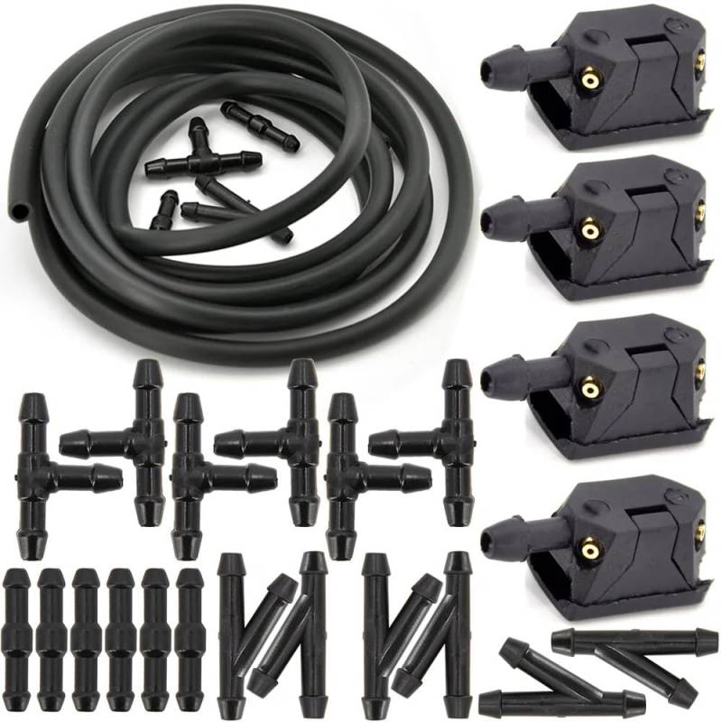 Kompatibel Mit Volvo Für VM Für VNX Für VNM Scheibenwaschanlage Wischer Wassersprühdüsen Düsen Auto-Scheibenwaschpumpe Scheibenwischer Spritzdüse(4Pcs with Connectors) von VINCTV