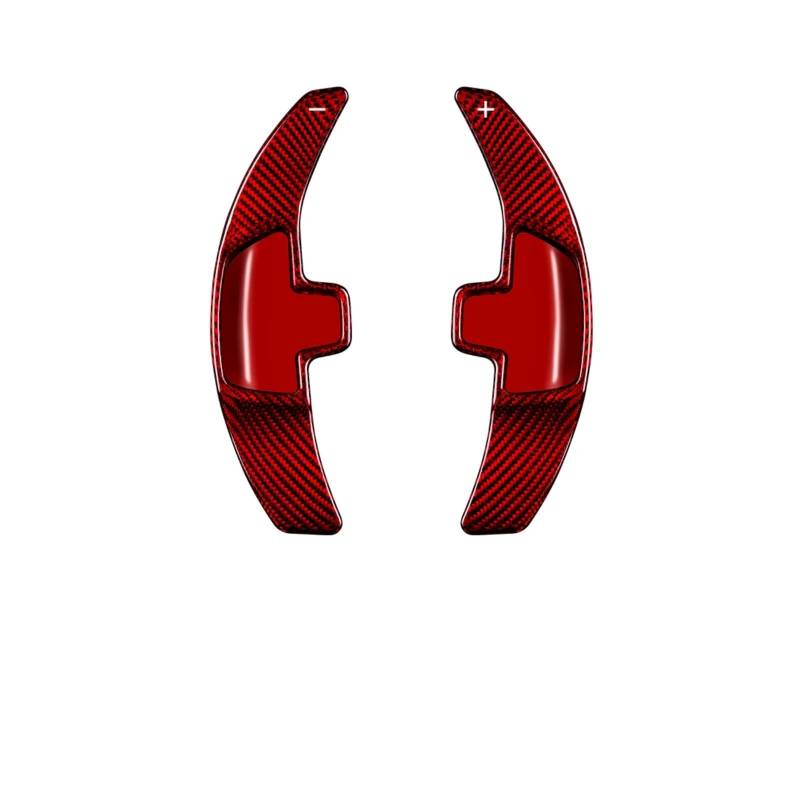 VINCTV Kompatibel Mit Benz Für Amg A45 Cla45 C63 S63 E43 Sl63 Lenkradschaltpaddel-Verlängerung Kohlefaser-Schalthebel Ersatz D0422 Auto Schaltwippen(Type A RED Carbon) von VINCTV