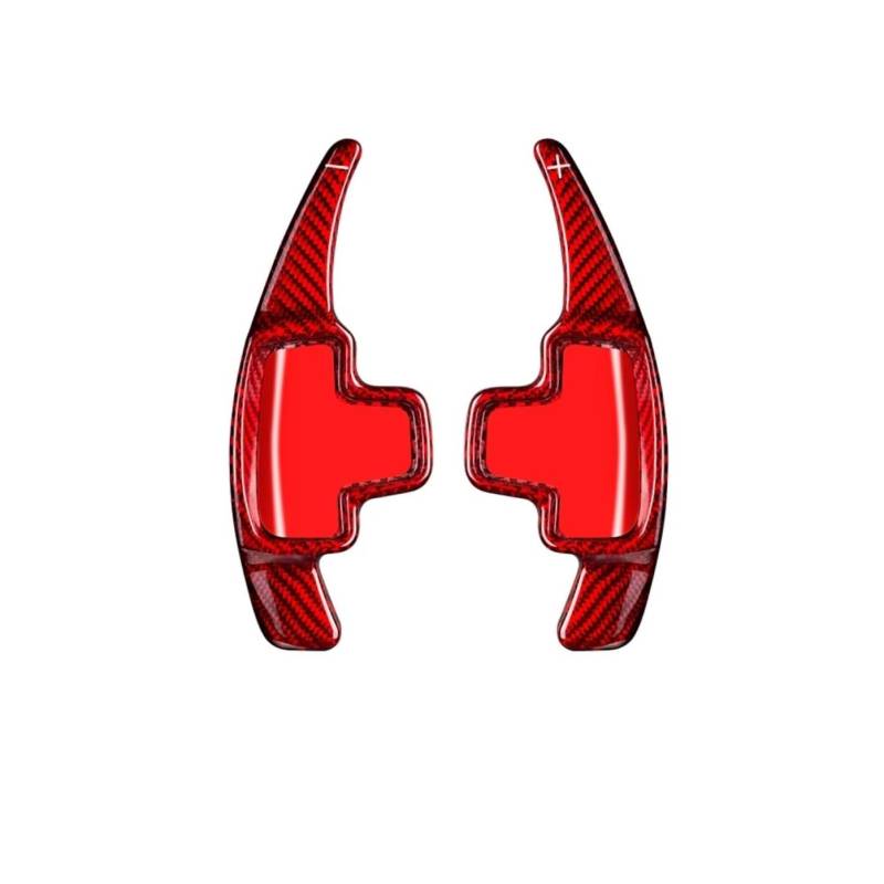 VINCTV Kompatibel Mit Benz Für Amg A45 Cla45 C63 S63 E43 Sl63 Lenkradschaltpaddel-Verlängerung Kohlefaser-Schalthebel Ersatz D0422 Auto Schaltwippen(Type B RED Carbon) von VINCTV