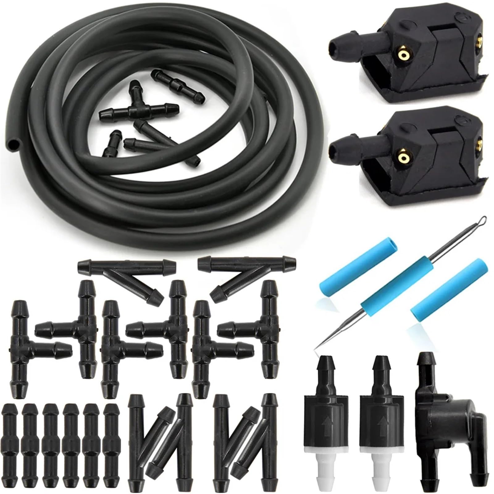 VINCTV Kompatibel Mit Citroen Für Jumper Für Relay Universal-Scheibenwaschanlage Wischersprüher Auto-Scheibenwaschpumpe Scheibenwischer Spritzdüse(28Pcs-with Regulator) von VINCTV