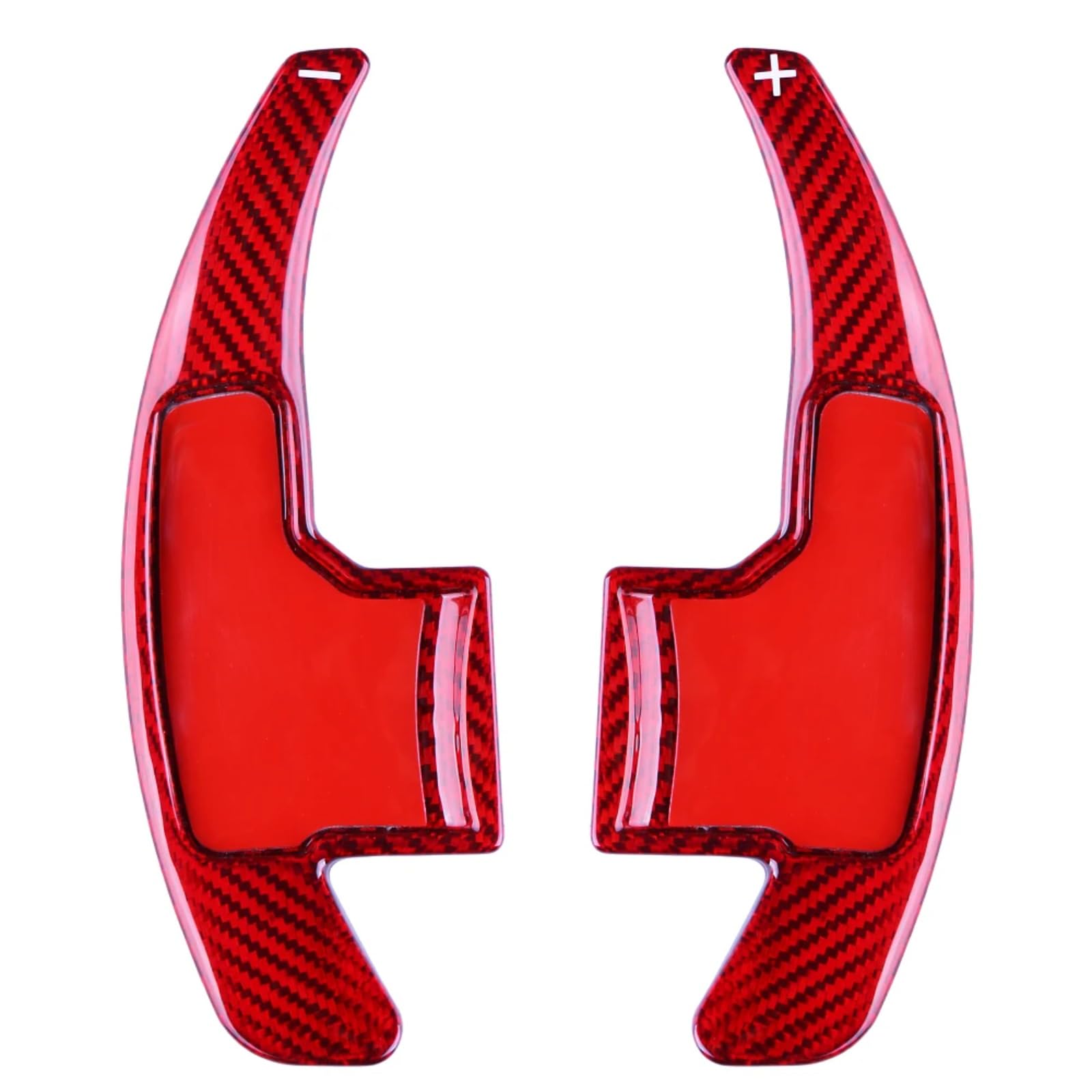 VINCTV Kompatibel Mit Ford Für Mustang Für EcoBoost GT GT500 Für Shelby GT 350 Lenkradverlängerung Paddel Schaltpaddel Kohlefaser DH0012 Auto Schaltwippen(RED Carbon) von VINCTV