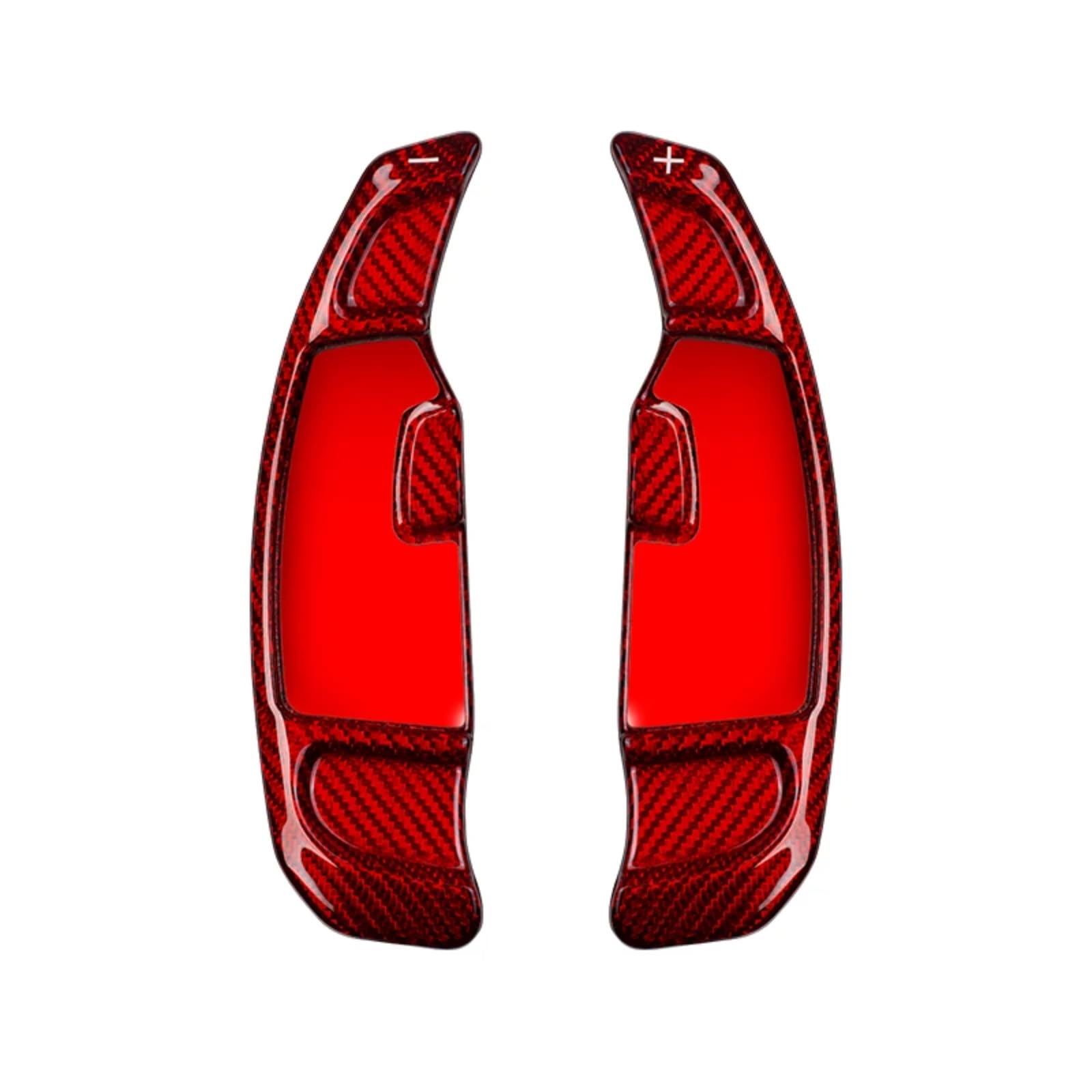 VINCTV Kompatibel Mit Für G20 G60 U11 G08 G02 G05 G06 3 5 7 Serie Kohlefaser-Zubehör Paddle Shift Lenkrad-Schaltpaddel Auto Schaltwippen(Red Carbon) von VINCTV