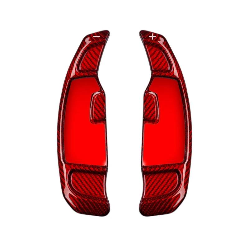 VINCTV Kompatibel Mit Für G20 G60 U11 G08 G02 G05 G06 3 5 7 Serie Kohlefaser-Zubehör Paddle Shift Lenkrad-Schaltpaddel Auto Schaltwippen(Red Carbon) von VINCTV