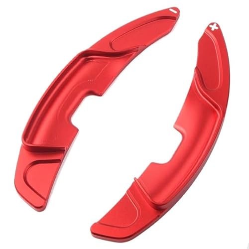 VINCTV Kompatibel Mit Lexus Für ES300h ES350 2019 2020 1 Paar Aluminium Schalthebel Auto Lenkrad Schaltwippe Verlängern Auto Schaltwippen(Red) von VINCTV
