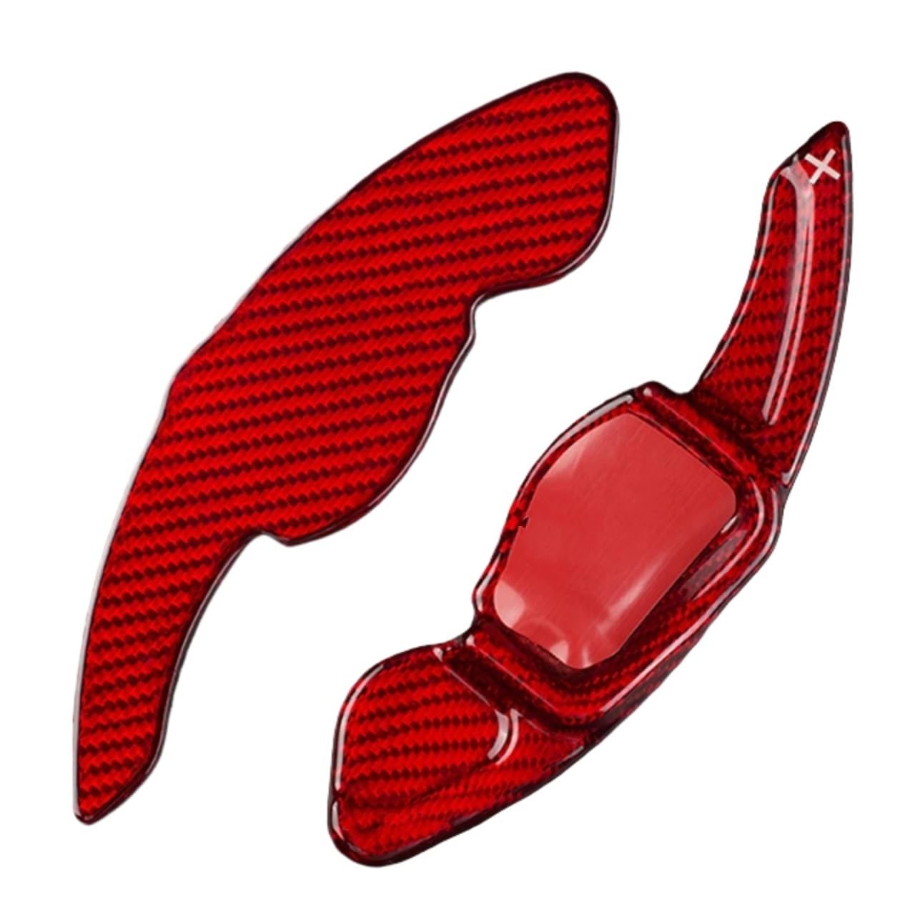 VINCTV Kompatibel Mit Skoda Für Monte Für Carlo Für Scout Carbon Fiber Lenkrad Paddle Shift Verlängern Schalthebel D6015 Auto Schaltwippen(Red Carbon) von VINCTV