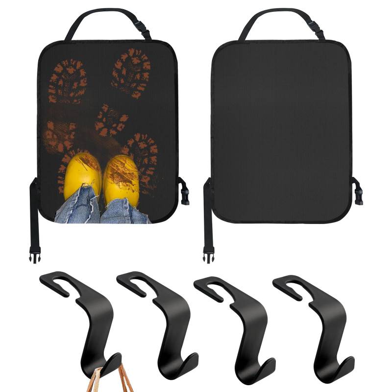 VINEST 2 Stück Rückenlehnenschutz Kinder 44 x 66cm, Wasserdicht Sitzschutz Auto Rückenlehne, Rücksitzschoner 210D Oxford Stoff für die Rückseite der Vordersitze von VINEST