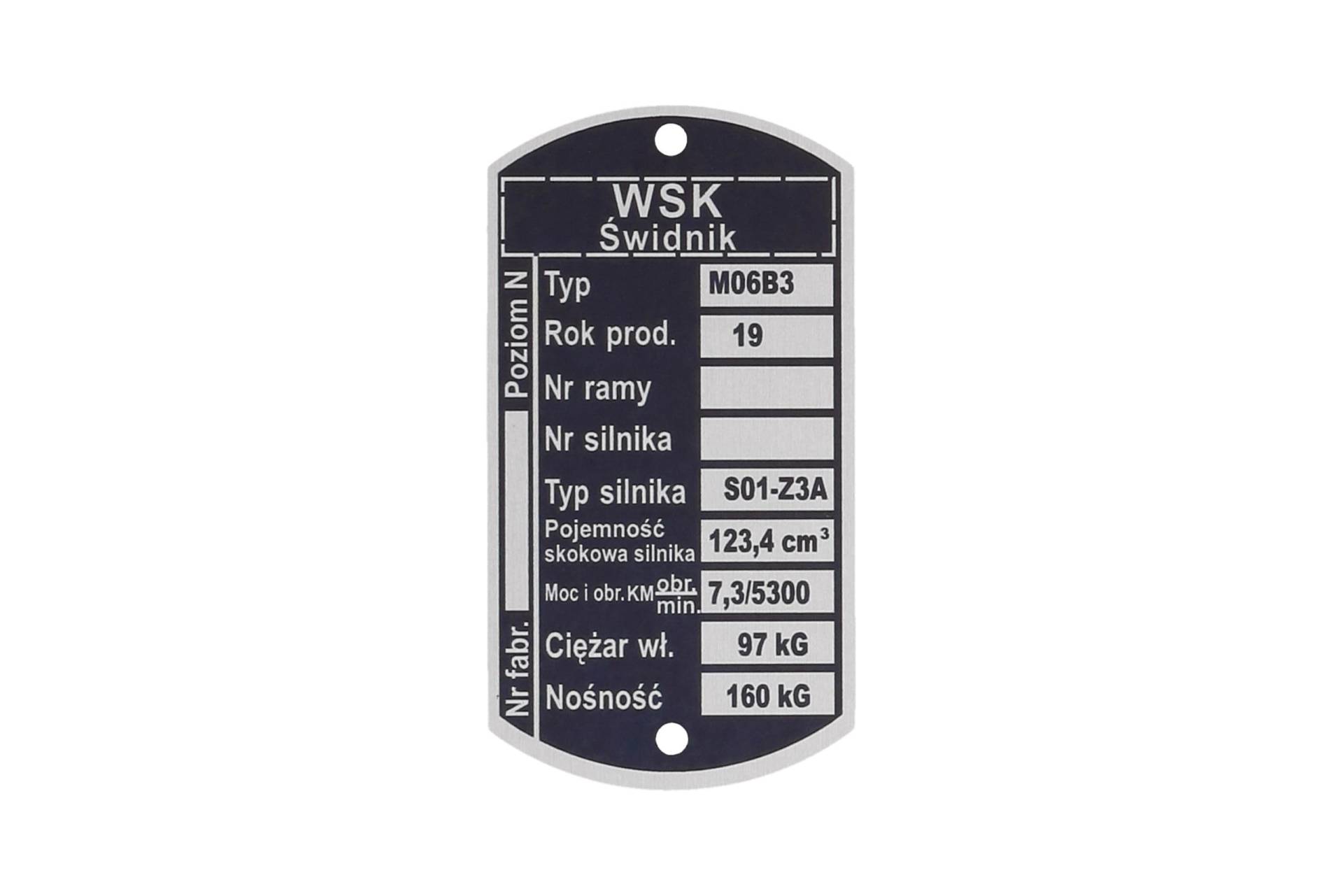 Typenschild WSK 125 M06-B3 S01-Z3A von VINI