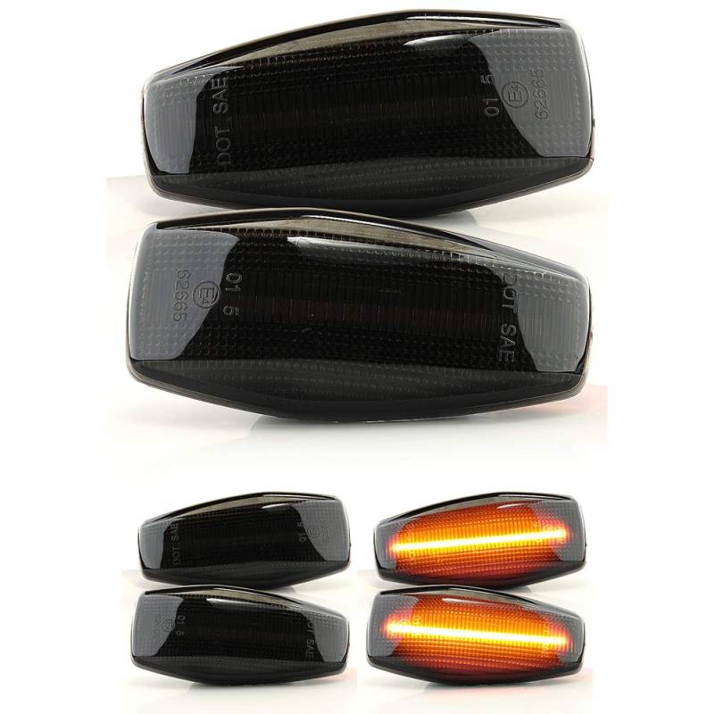 VINSTAR 2 X LED Blinker Seitenblinker Blinkleuchte Kotflügel-Blinker ohne Fehlermeldung mit E4-Prüfzeichen Black Vision V-172104 von VINSTAR