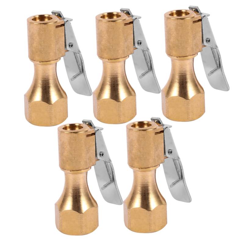 VINTORKY 5 Stück Aufblasbares Spannfutter Kompressor Luft autoreifen Spannfutter für Reifenfüller Kupfer Golden von VINTORKY