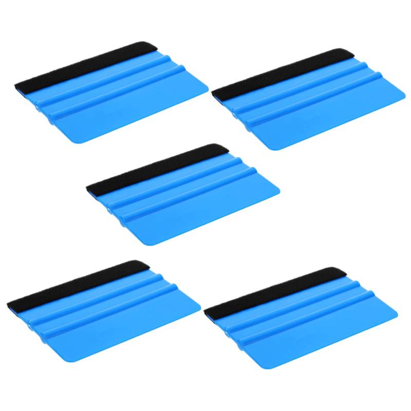VINTORKY 5 Stück Folienschaber Auto Window Film Scraper Car Window Film Tool Felt Edge Scraper Car Film Wrapping Accessory Gefühlt Werkzeug Außen Filmschaber-Rakel Fensterfolienrakel Blue von VINTORKY