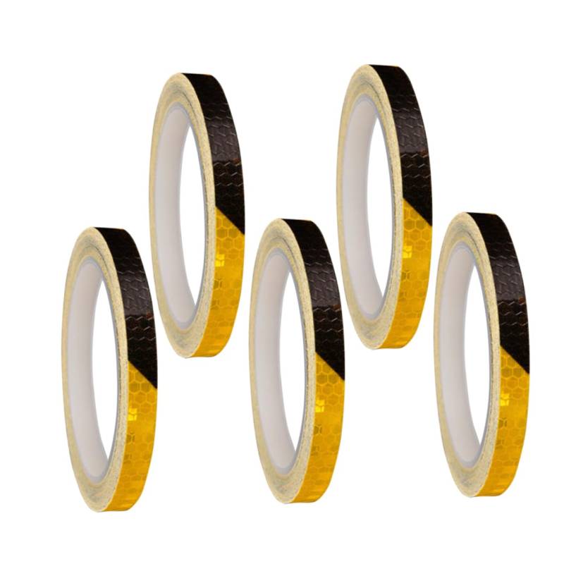 VINTORKY 5Stücke Reflektierendes Fahrradband Selbstklebende Sicherheitsaufkleber Schwarz Orange Hochwertiges Reflektierendes Tape Für Fahrräder Motorräder Und Mehr von VINTORKY