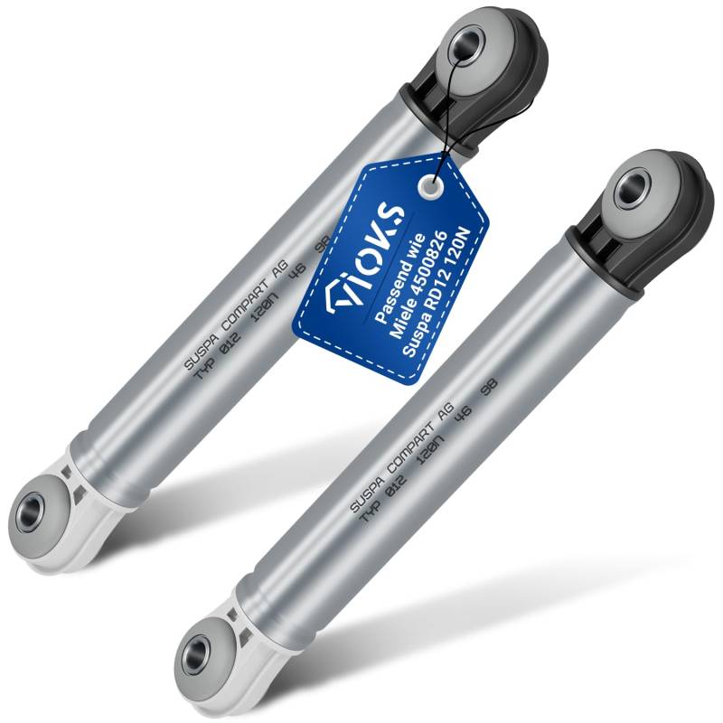 VIOKS 2x Vibrationsdämpfer Waschmaschine Dämpfer 120N Ersatz für Мielе 4500826 Suspa Stoßdämpfer passend für Мielе, Bosch Waschmaschine W700 W800 W900 von VIOKS