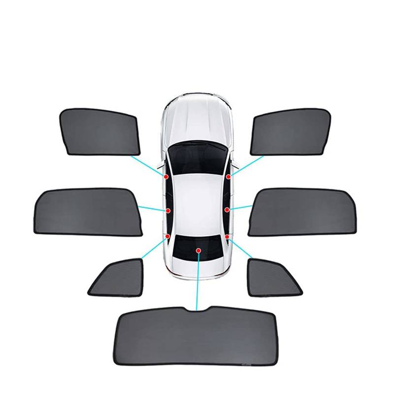 Auto Sonnenschutz für Hyundai I40 Touring 2014-2019, Magnetischer Seitenfenster Sonnenblende,Blend Sonnenstrahlenschutz Seiten und Heckscheiben Sonnenblenden, 7PCS Wholecar von VIPHID