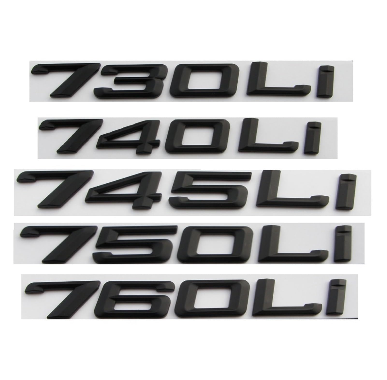 VISIYUBL Mattschwarze Zahlenbuchstaben for Den Kofferraum, Emblem, Passend for BMW 7er-Serie 745i 740i 750i 730Li 735Li 740Li 750Li 745Li 760Li (Size : 740 Li) von VISIYUBL