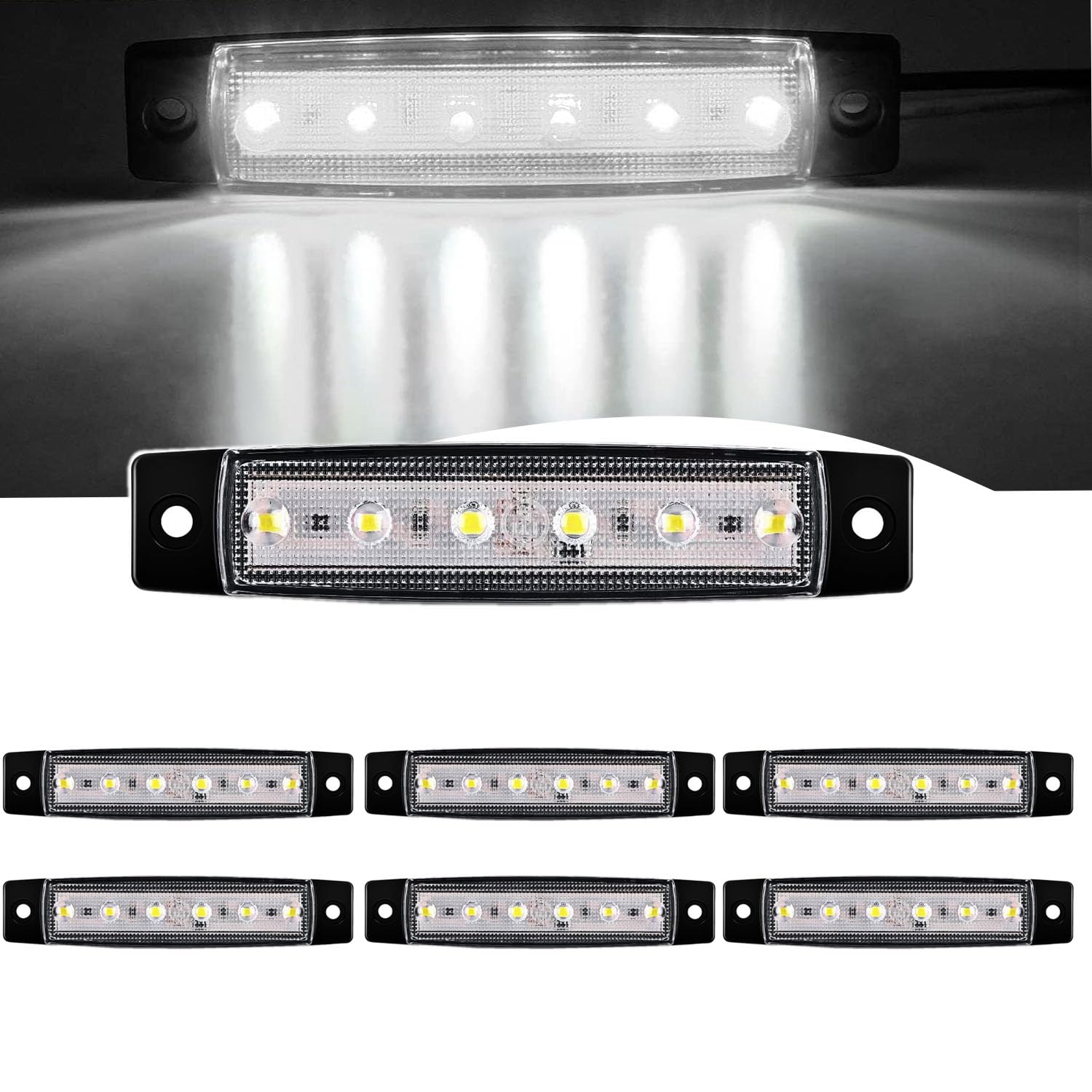 VISSQH 6 Stücke Weiß 12V-24V Seitenmarkierungsleuchten, LED Seitenmarkierungs-kontrollleuchte LED Seitenlichter Vorne Hinten Seitenlicht Positionslampen VISSQH 6 Stücke Weiß 12V-24V Seitenmarkierungsleuchten, LED Seitenmarkierungs-kontrollleuchte LED Seitenlichter Vorne Hinten Seitenlicht Positionslampen von VISSQH