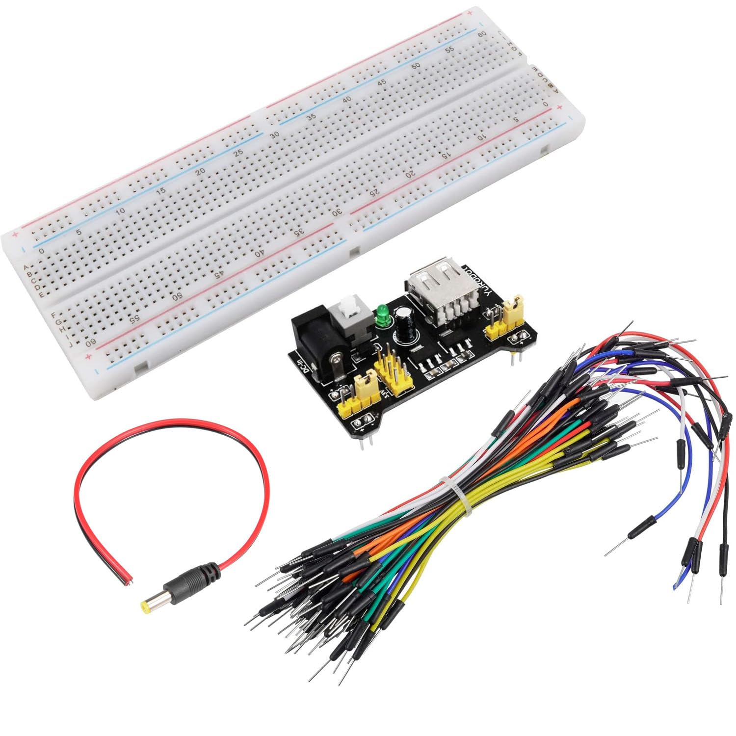VISSQH 830 Punkte Breadboard Mini Breadboard Lötfreies Steckbrett Breadboard Kit mit Jumper Wire Kabel,Netzteil Adapter, DC kabel,für Electronics Testig DIY VISSQH 830 Punkte Breadboard Mini Breadboard Lötfreies Steckbrett Breadboard Kit mit Jumper Wire Kabel,Netzteil Adapter, DC kabel,für Electronics Testig DIY von VISSQH