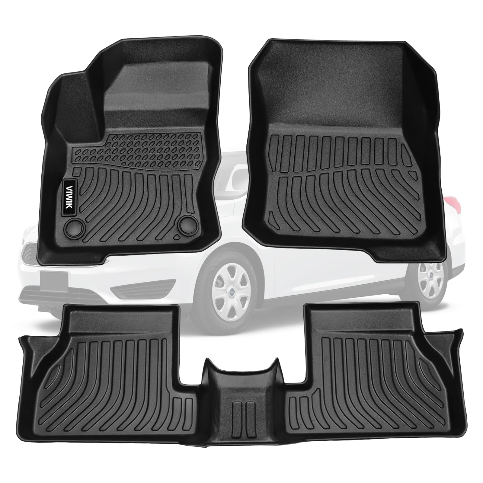 Keyoung VIWIK Floor Mats Compatible for 2012-2018 Focus, Car Mats All Weather Protection Floor Liners Full Set Include 1th and 2nd Row Front & Rear, TPE Black Keyoung VIWIK Floor Mats Compatible for 2012-2018 Focus, Car Mats All Weather Protection Floor Liners Full Set Include 1th and 2nd Row Front & Rear, TPE Black von VIWIK