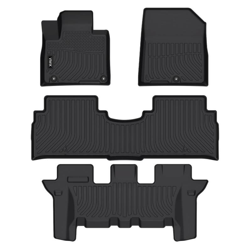 Keyoung VIWIK Floor Mats Compatible for 2016-2020 Sorento 7 Seat, Car Mats All Weather Protection Custom Floor Liners Full Set Include 1st/2nd/3rd Row Front & Rear, Automotive Floor Mats TPE Black von VIWIK