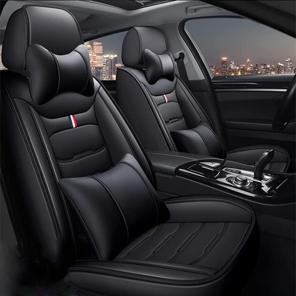 Autositzbezüge für Hyundai Staria,Full Set Leder schonbezüge Wasserdicht Vorne und Hinten 5 Sitze Sitzschoner Sitzschutz Innenraum zubehör,A-Black von VIZCO