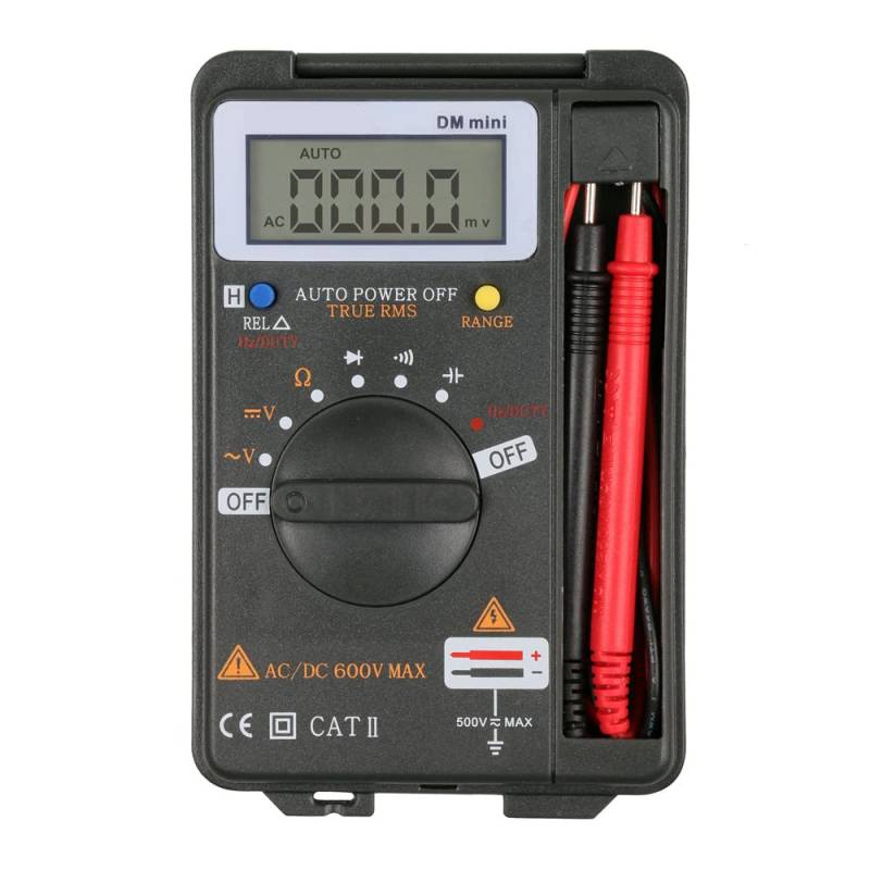 Digital Multimeter, DM Mini Multimeter Auto-Rang Voltmeter für Messgerät AC/DC Spannung Durchgang Widerstand Diode mit faltbar Ständer1 von AUTOOL