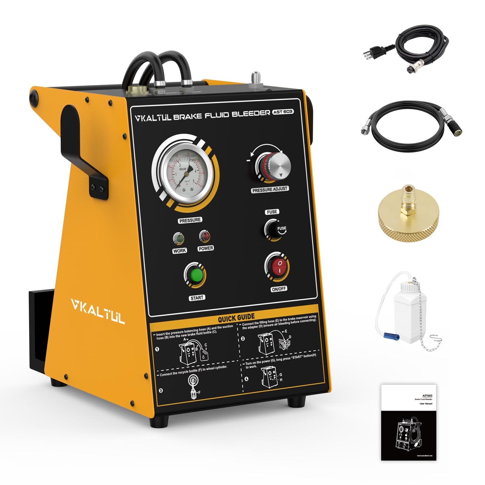 VKALTUL AST603 Impuls Auto Bremsflüssigkeitswechselgerät,Bremsenentlüftungsgerät Elektrisch mit Druckeinstellung Absaugbehälter Einfache Bedienung Hochwertige Materialien,0.5-2.5bar VKALTUL AST603 Impuls Auto Bremsflüssigkeitswechselgerät,Bremsenentlüftungsgerät Elektrisch mit Druckeinstellung Absaugbehälter Einfache Bedienung Hochwertige Materialien,0.5-2.5bar von VKALTUL