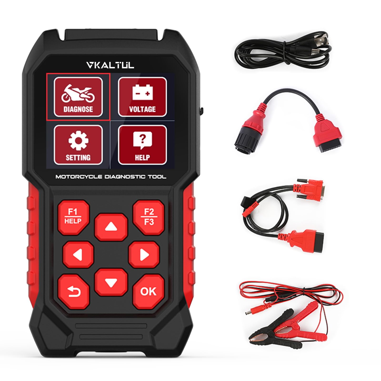 VKALTUL M4 OBD2 Diagnosegerät Motorrad, OBD-II Diagnosewerkzeuge Motor Fehlercodeleser mit 13 Kerndiagnosefunktionen 4 Systemdiagnosen Spannung & Schnelltest für B*MW Motorrad VKALTUL M4 OBD2 Diagnosegerät Motorrad, OBD-II Diagnosewerkzeuge Motor Fehlercodeleser mit 13 Kerndiagnosefunktionen 4 Systemdiagnosen Spannung & Schnelltest für B*MW Motorrad von VKALTUL