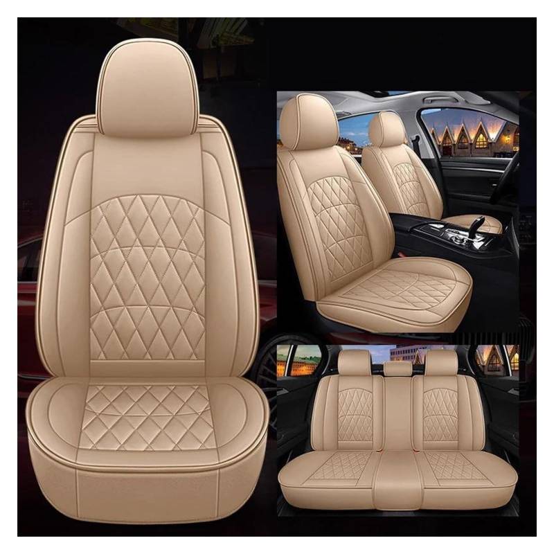 VKVZGPRARW Auto Sitzbezug Für A3 Sportback A1 A2 A4 A6 A8 Q3 Q5 Q7 Autozubehör Autositzbezüge Leder Autositzbezug(Beige) von VKVZGPRARW