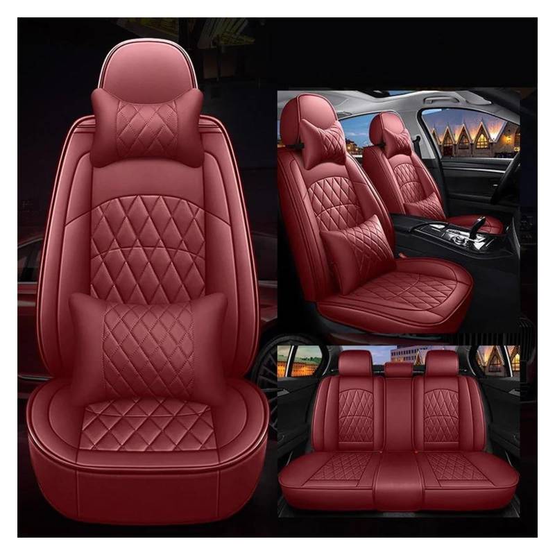 VKVZGPRARW Auto Sitzbezug Für A3 Sportback A1 A2 A4 A6 A8 Q3 Q5 Q7 Autozubehör Autositzbezüge Leder Autositzbezug(Lafite Red A) von VKVZGPRARW